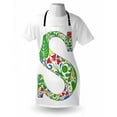 thumbnail image 3 of Letter S Apron Nature Inspired Capital Letter S with Spring Elements Design Flowers Leaf Pattern, Unisex Kitchen Bib Apron with Adjustable Neck for Cooking Baking Gardening, Multicolor, by Ambesonne, 3 of 3