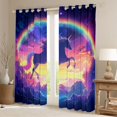 thumbnail image 2 of Manfei Teens Rainbow Unicorn Black Out Curtains,Abstract Gradient Curtains Pack of 2 (42x63 Each),Starry Sky Bedroom Curtains,Lightweight Room Decor, 2 of 6