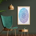thumbnail image 2 of Purple Mandala Wall Art with Frame, Grandient Circular Floral Mandala on White Background, Printed Fabric Poster for Bathroom Living Room Dorms, 23" x 35", Blue Violet Azure Blue, by Ambesonne, 2 of 2