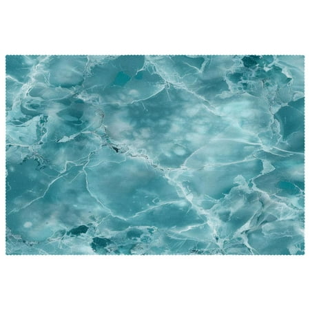 

Ailis Dinng Placemats Set of 4 Durable Polyester Mats for Dinning Table 12 x 18 inch Teal Blue
