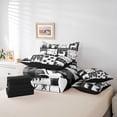 thumbnail image 6 of Feelyou Wildlife Elk Deer Bedding Comforter Set 7pcs, Grey Buffalo Plaid King Bedding Sets, 6 of 8
