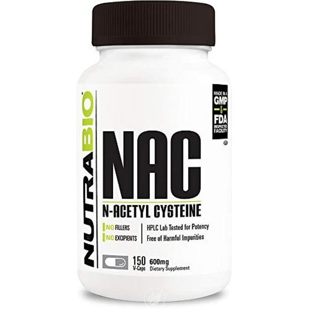 N Acetyl Cysteine Nac 600 Mg 150 Capvegi By Nutrabio Pack Of 2 Walmart Com Walmart Com