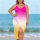 thumbnail image 4 of Mujeres Playa Cover-Ups Sarong con Correa Ajustable Y Transparente Drapeado, Blanco Flujo Resort Desgaste para la Piscina Y las Vacaciones, 4 of 9