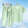 thumbnail image 2 of NAISIBABY Boys Girls Outfit Sets, Soft Short Sleeve T-Shirt and Pants 2-Piece Kids Comfort Casual Clothes Green Size 12, 2 of 9