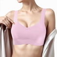 thumbnail image 4 of Gyexs Women's Comfortable Deep V Neck Sports Yoga Bra for Sleep and Active Seamless Bras for Women, Pink, Size M, 4 of 5