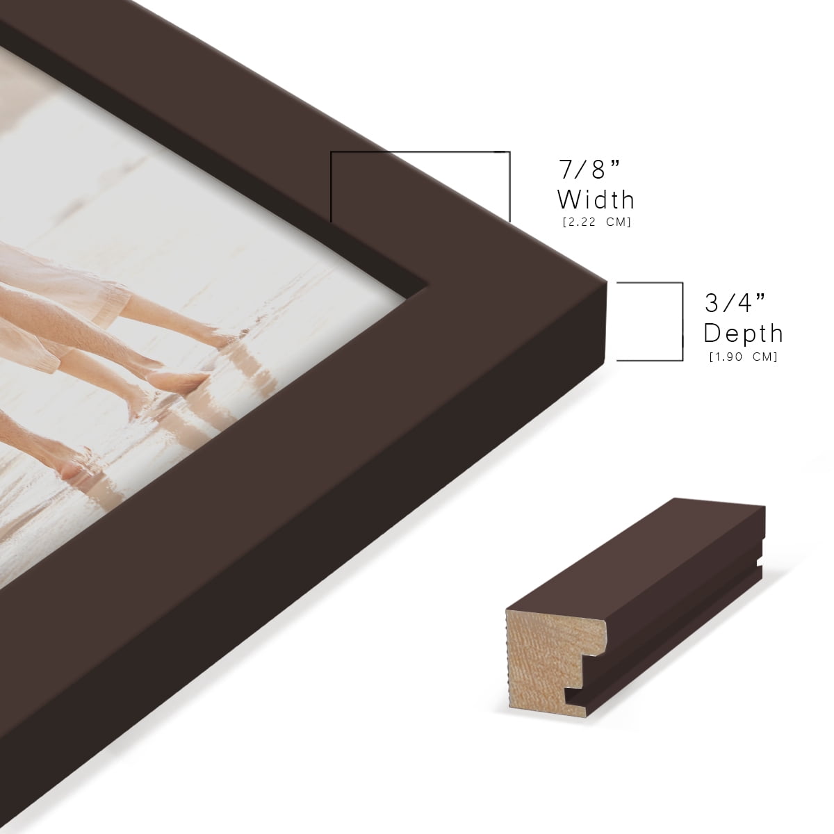 Modern Real Wood 5x7 inch Picture Frame in Brown