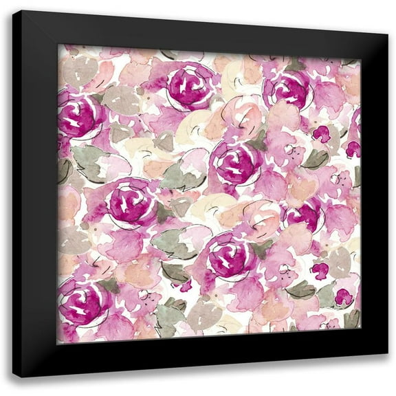 Loreth, Lanie 12x12 Black Modern Framed Museum Art Print Titled - Beautiful Lilac Florals