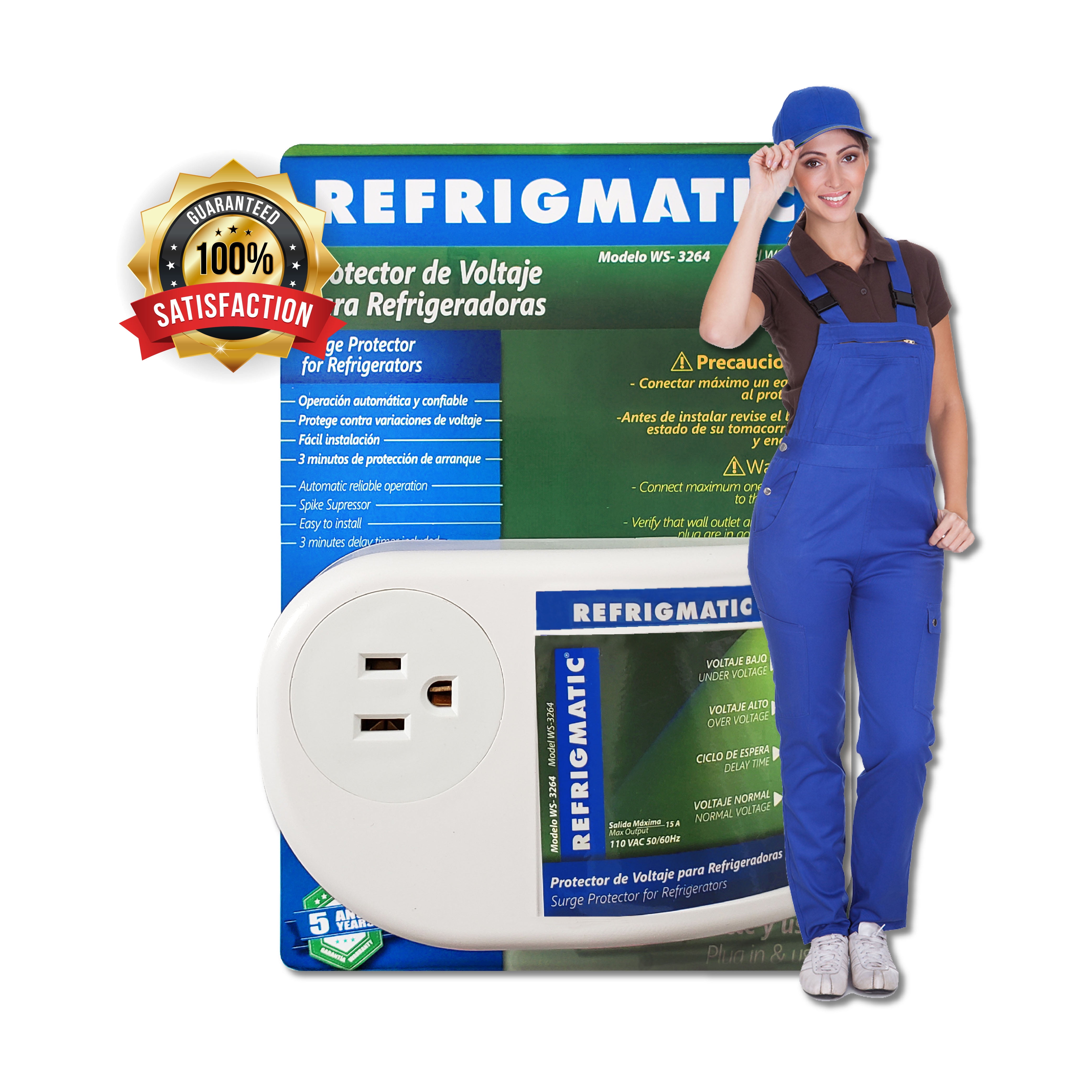 Refrigmatic MEGA Electronic Surge Protector for Big Refrigerators 27 ft or  More 