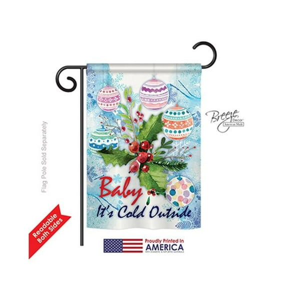 Breeze Decor 64005 Winter Baby Its Cold 2-Sided Impression Garden Flag - 13 x 18.5 in.