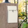 thumbnail image 3 of Iron Mailbox ing Wall Mounted Drop Box Secured Paperwork Postbox Porch Decor Beige, 3 of 7