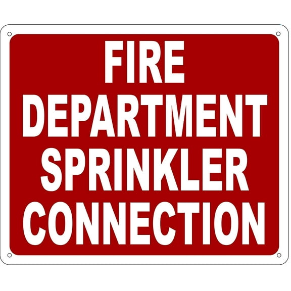 FIRE DEPARTMENT SPRINKLER CONNECTION SIGN ( Reflective,RUST Free Aluminium 10x12 )