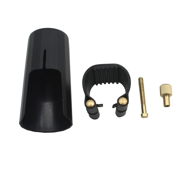 PU Leather Alto Saxophone Ligature Clip Fastener with Saxophone Mouthpiece Plastic Cap For Alto Sax Saxophone