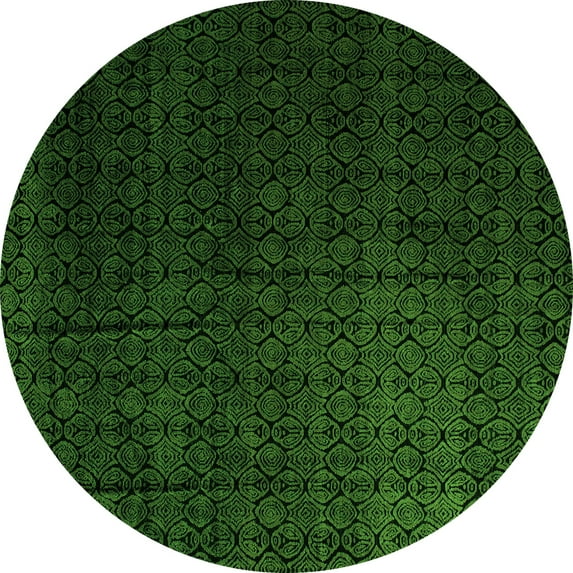 Ahgly Company Indoor Round Abstract Green Modern Area Rugs, 8' Round