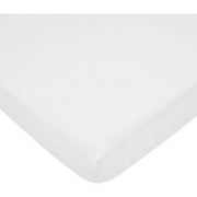 American Baby Co. Percale Cotton Fitted Portable/MiniCrib Sheet, White