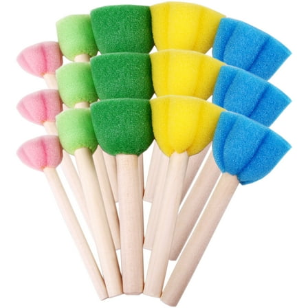 15 Pcs Sponge Stick Painting Materials Embossing Brush Lightweight