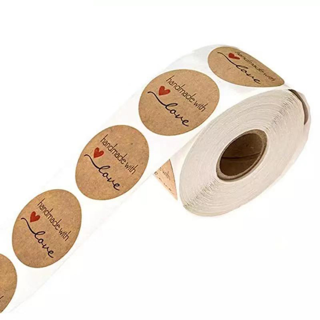 JOYFEEL 500PCS/Roll Handmade DIY Wedding Holiday Self Adhesive Baking  Sticker Label Envelope Lable Paper Gift Tags