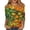 Green, variant on Womens 3/4 Sleeve Round Neck T-Shirt Vintage Patchwork Fall Maple Leaf Print Casual Loose Autumn Blouse Tops Red 3XL