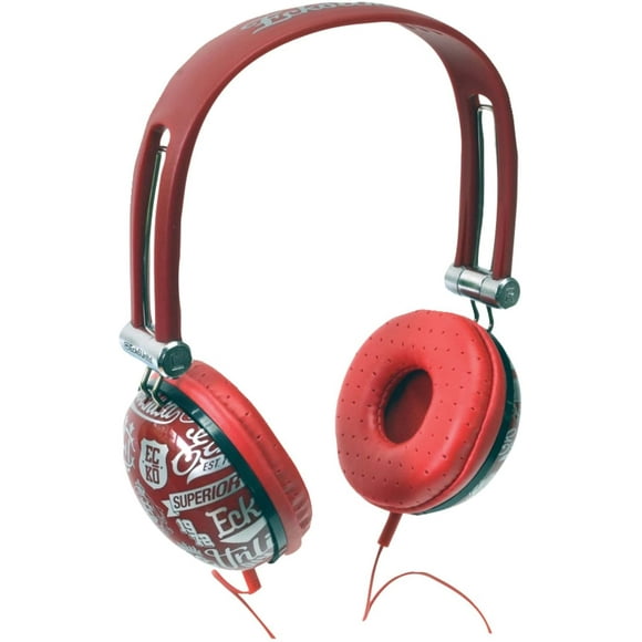 Ecko EKU-IMP-COLRD Unlimited Impact Over-the-Ear Headphones with Microphone, Red