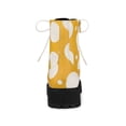 thumbnail image 2 of Unique Bargains Bottes de Combat à Talon Épais à Plateforme pour Femmes Motif Jaune Blanc US 7.5, 2 of 6