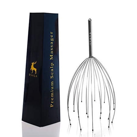 USAGA Head Massager Scalp Scratcher 20 Fingers Head Scratcher for Head Body Relaxing