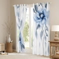thumbnail image 3 of jejeloiu Blue Flower Floral Blackout Curtains Set of 2 (52x84 Each),Gray Leaves Window Curtains,Modern Minimalsit Aesthetic Curtains and Drapes For Girls,Super Cozy Room Decor, 3 of 6