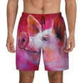 thumbnail image 3 of Uemuo Pink Pig Pattern Mens Swim Trunks Quick Dry Board Shorts with Mesh Lining, Stretch Beach Shorts Quick Dry No-Chafing Board Shorts-Medium, 3 of 9