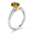 thumbnail image 3 of Gem Stone King 10K White and Yellow Gold Whiskey Quartz Solitaire Engagement Ring for Women (1.00 Cttw, Oval 8X6MM, Gemstone Birthstone, Available in Size 5, 6, 7, 8, 9), 3 of 4
