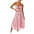 thumbnail image 2 of KOMOO Women Boho Maxi Skirt Floral Pleated A-Line Skirts Flowy Tiered Pockets Beach Skirt, 2 of 8
