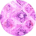 thumbnail image 1 of Ahgly Company Indoor Round Abstract Pink Contemporary Area Rugs, 6' Round, 1 of 4