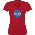thumbnail image 1 of NASA Logo Juniors V-Neck T Shirt, 1 of 1