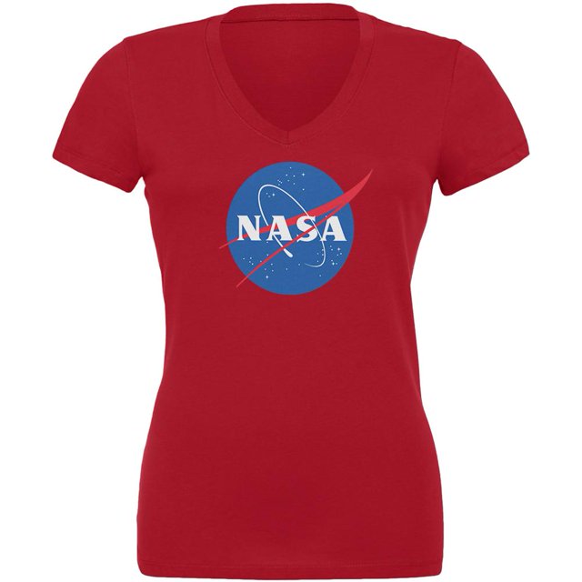 NASA Logo Juniors V-Neck T Shirt