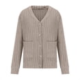 thumbnail image 4 of AherBiu Cardigans pour Femmes à Manches Longues, Cardigans Boutonnés à devant Ouvert, Chandail Tendance et Décontracté, 4 of 6