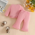 thumbnail image 5 of LYHaoo Girls Pant and Top Sets Toddler Girls Long Sleeve Floral T Shirt Tops Tassels Pants Outfits Sizes 6-9 Months(Pink), 5 of 6