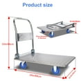 thumbnail image 4 of Wedyvko  Dolly Cart | Folding 2000 Pound Capacity 360 Degree Swivel Wheels | 35*22.8*33 in | Silver, 4 of 7
