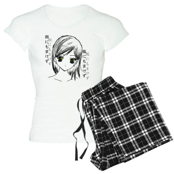 CafePress - Anime Girl 2 Pajamas - Women's Short Sleeve Print T-Shirt and Pants Light Cotton Pajama Set