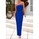 thumbnail image 4 of Vestido de cóctel PRETTYGARDEN Verano 2025 sin tirantes azul fruncido, 4 of 9