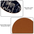 thumbnail image 5 of Skeleton 6PCS Round Microfiber Leather Coasters Set, 11x11 cm/4.3x4.3 in Absorbent Drink Mats for Home, Kitchen, and Office - and Easy to Clean Table Coasters, 5 of 6