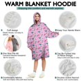 thumbnail image 5 of Wearable Oversized Blanket,Pink Cartoon Unicorn Rainbow Heart Pattern Wearable Blanket Hoodie for Adults,Cozy Hooded Blankets with Super Pockets,Super Warm Fuzzy Pullover for Women & Men, 5 of 6