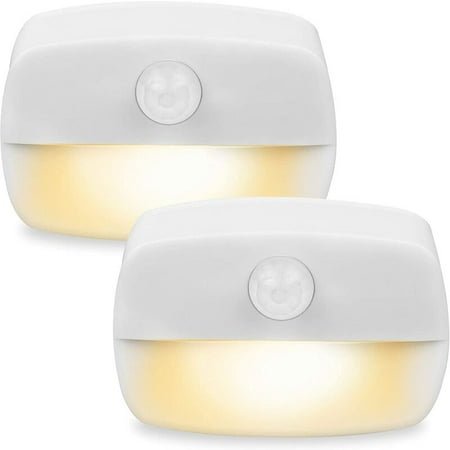 Motion Sensor Light, 2 Pack Auto On Off LED PIR Night Light, Wall ...