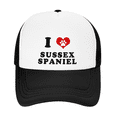 thumbnail image 2 of I Heart Sussex Spaniel Dog Love Pets Funny Trucker Hat Baseball Cap, 2 of 5