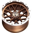thumbnail image 2 of Grid OffRoad Custom Wheel for 20x10 125.5mm Hub Matte Bronze with Milled Accents Rim, 2 of 3