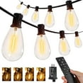 thumbnail image 3 of  100FT Outdoor String Lights with Remote, Plug in Waterproof Connectable 3 Modes Dimmable Timers Patio Lights with 48+2 LED Spare Bulbs, Dusk to Down Outdoor Light for Outside Bistro Yard, 3 of 4