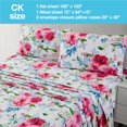thumbnail image 2 of Floral Printed Sheet Set King Soft Microfiber Botanical Bed Sheets Extra Deep Pocket Pieces, 2 of 6