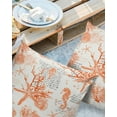 thumbnail image 3 of Outdoor Waterproof Pillow Covers Pack of 2, Orange Coastal Starfish Shell Coral Seahorse Ocean Vintage Decorative Throw Pillowcases Cushion Covers for Garden Patio Tent Sofa Couch, 18x18 inch, 3 of 8