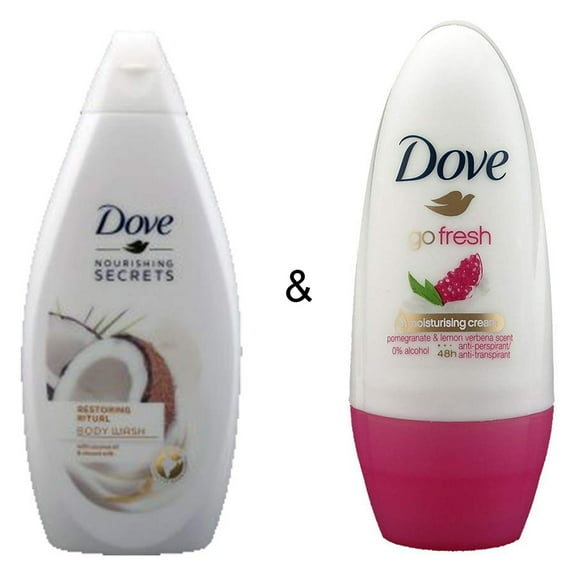 Body Wash Restoring Ritual 500 by Dove & Roll-on Stick Go Fresh Pomegranate 50 ml by Dove