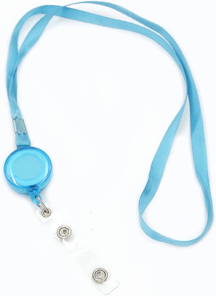 Angelakerry 5pcs Azure Retractable Pull Chain Reel ID Card Badge Holder