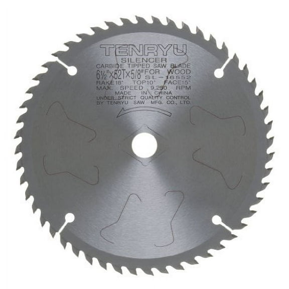 Tenryu SL-16552 6-1/2" Carbide Tipped Saw Blade ( 52 Tooth ATAF Grind - 5/8"Ko A