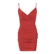 thumbnail image 4 of Vestido camisola sin mangas de color liso con cuello en V para mujer: estilo informal para primavera-verano, cintura elástica, ideal para fiestas y vacaciones., 4 of 8
