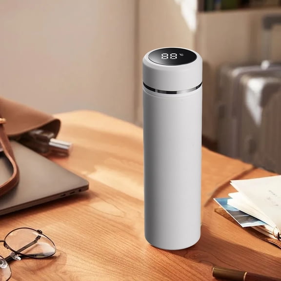 Smart Temperature Display Cup,Stainless Steel Vacuum Insulated Mug,LED Screen Heat Cold Sensing Bottle Cup,Leak Proof Portable Travel Drink Tumbler,Long Lasting Temperature Control Beverage Cup