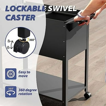 Metal Mobile File Cabinet, Rolling File Cart File Box with Sliding Cover and Wheels, Rolling Filing Cabinet Locking Tool Storage Cabinets for Home Classroom Office